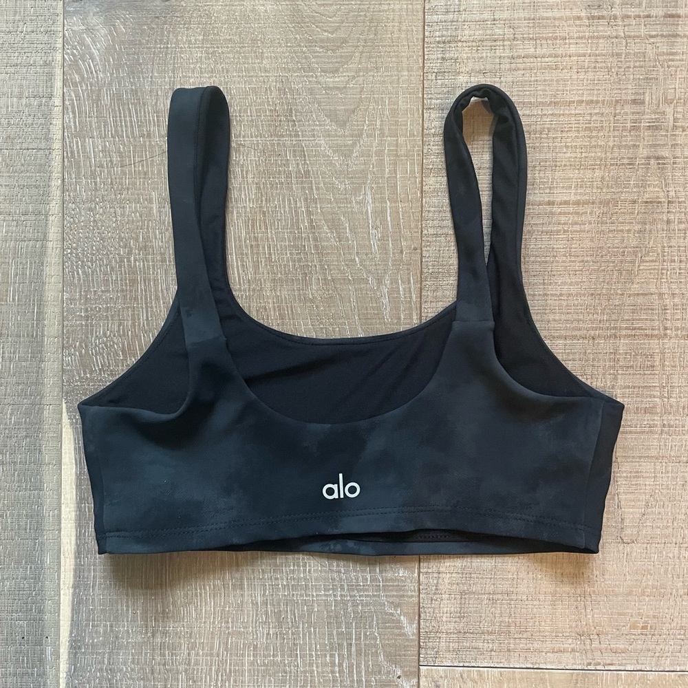 Alo Yoga grey/black patterned sports bra size xs